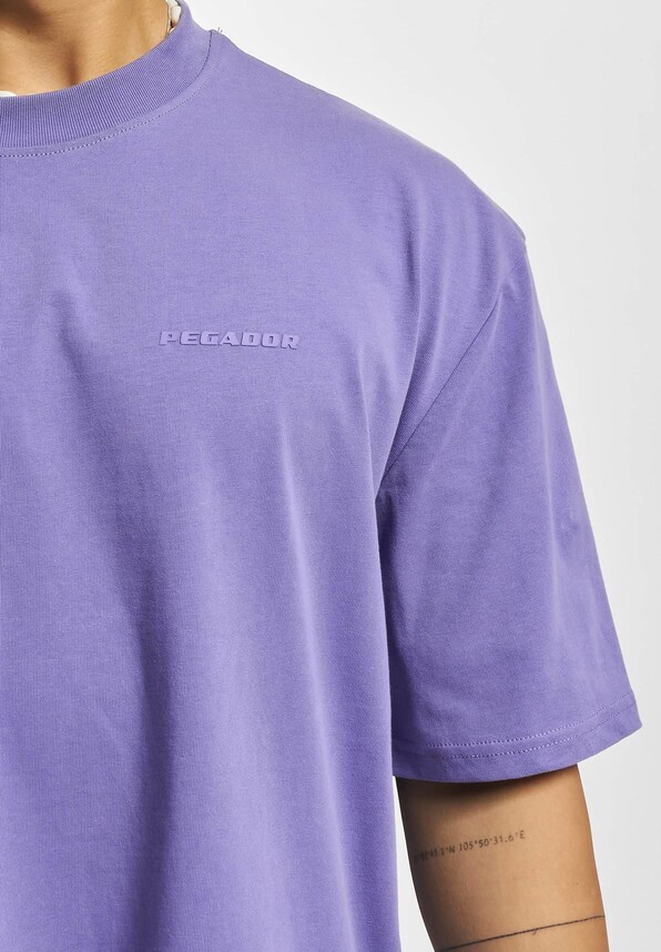 Logo Oversized Tee Vintage Washed Magic Violet Gum-2