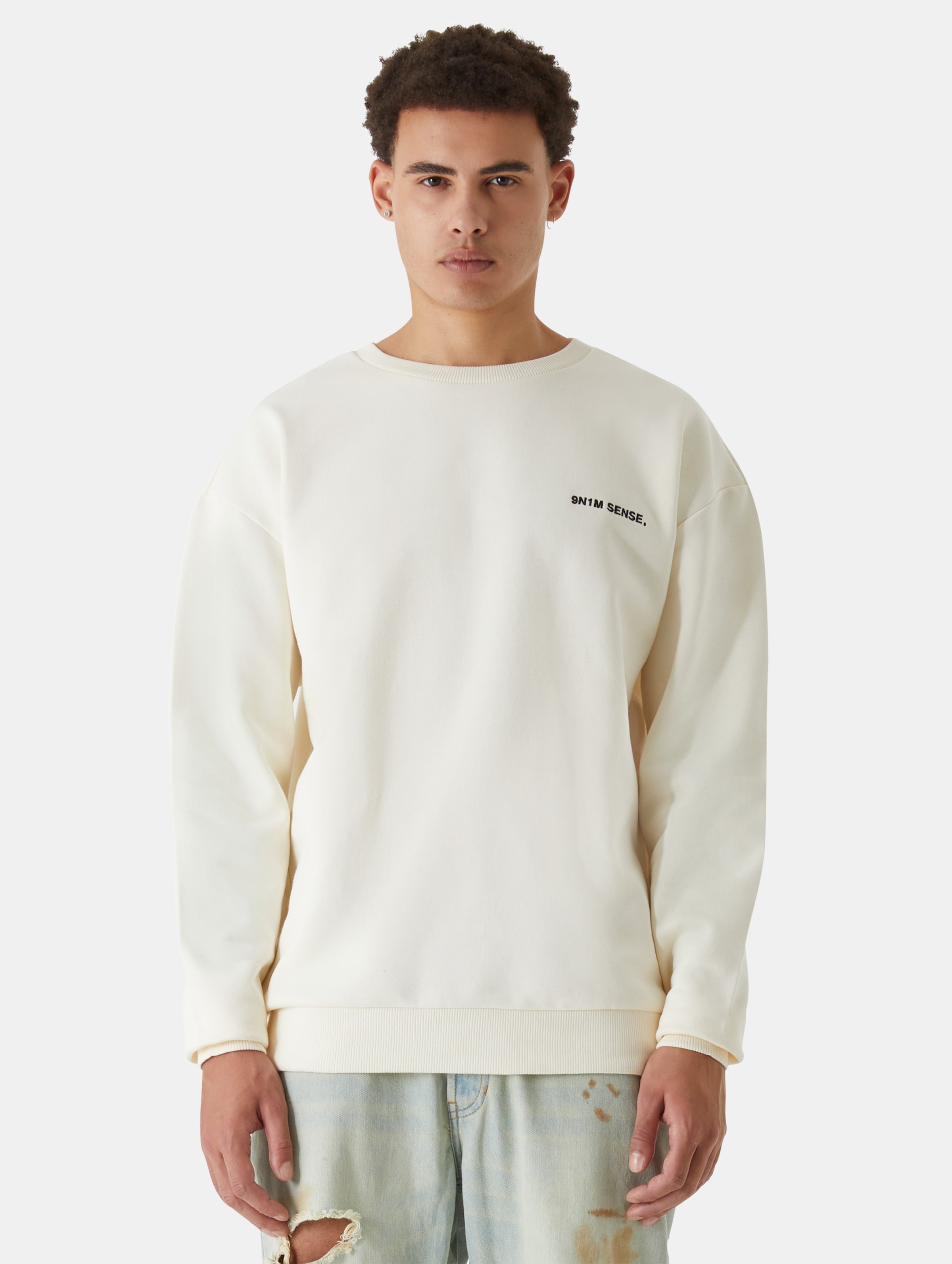 9N1M SENSE Essential Sweatshirt Männer,Unisex op kleur beige, Maat S