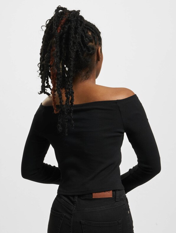 Ladies Off Shoulder Rib -1