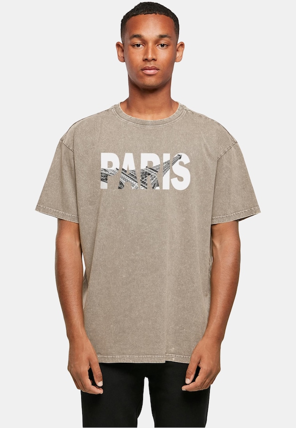 Paris Eiffel Tower Acid Washed Oversize -0