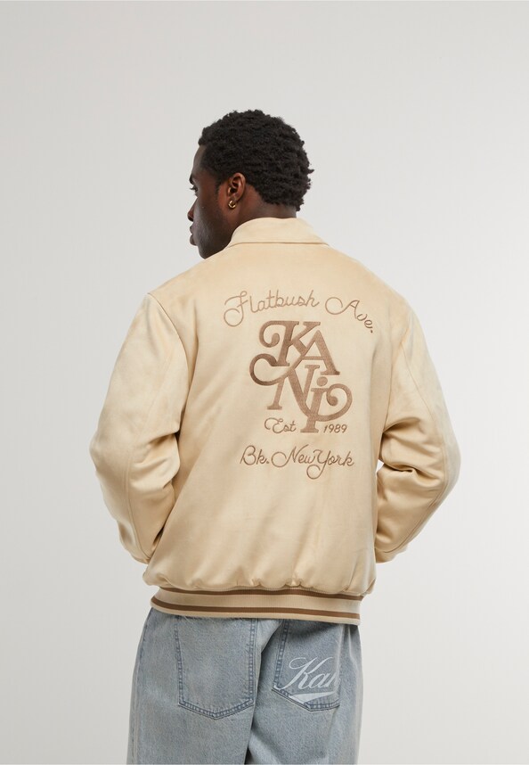 Kani Legacy Faux Suede Bowling Jacket-1