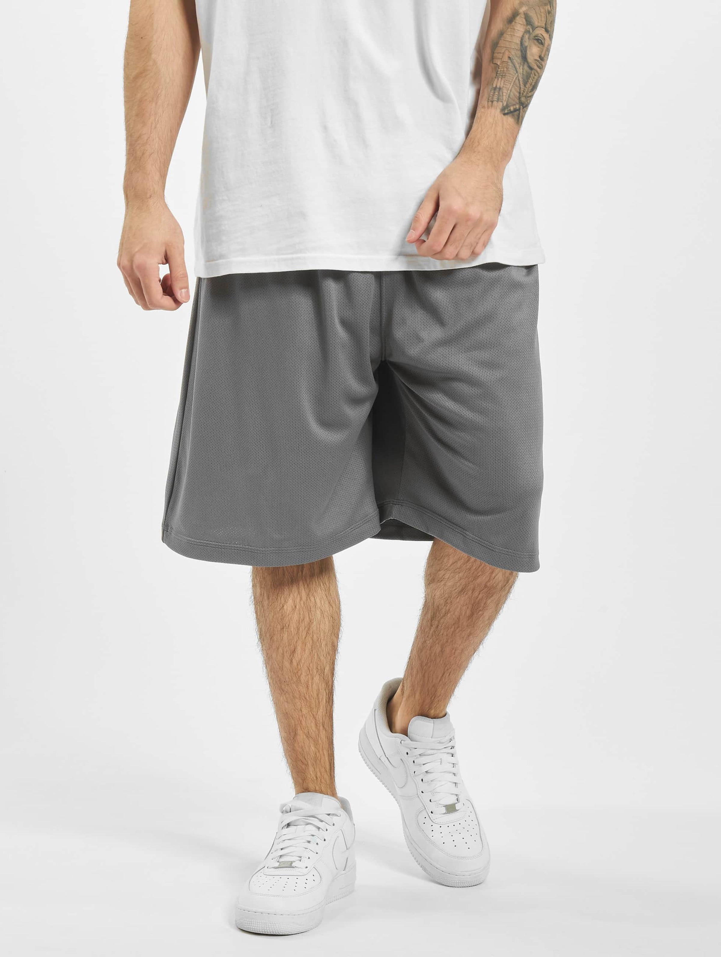 Urban Classics Bball Mesh Shorts Mannen op kleur grijs, Maat 3XL