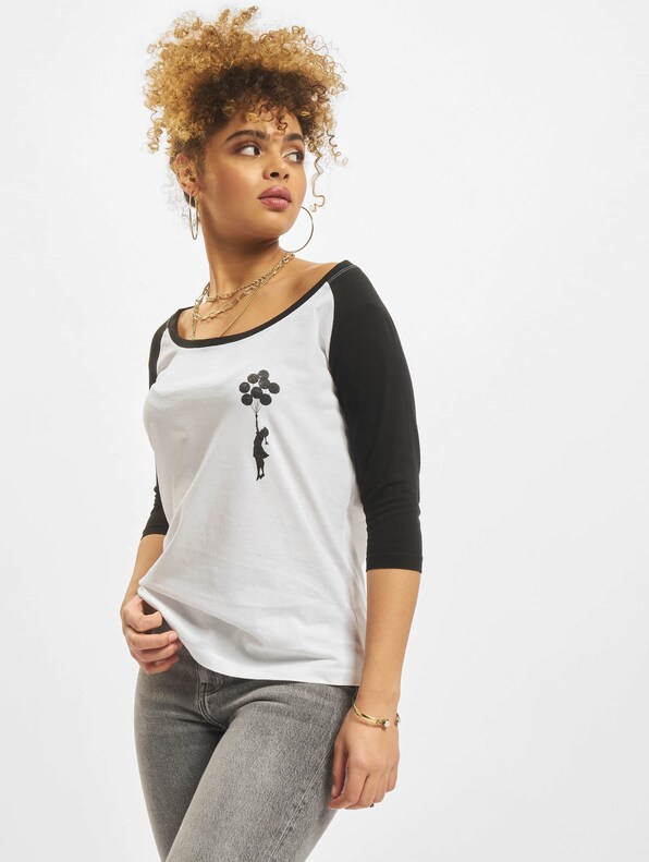 Ladies Brandalised - Banksy´s Graffiti Balloons Raglan Tee-0
