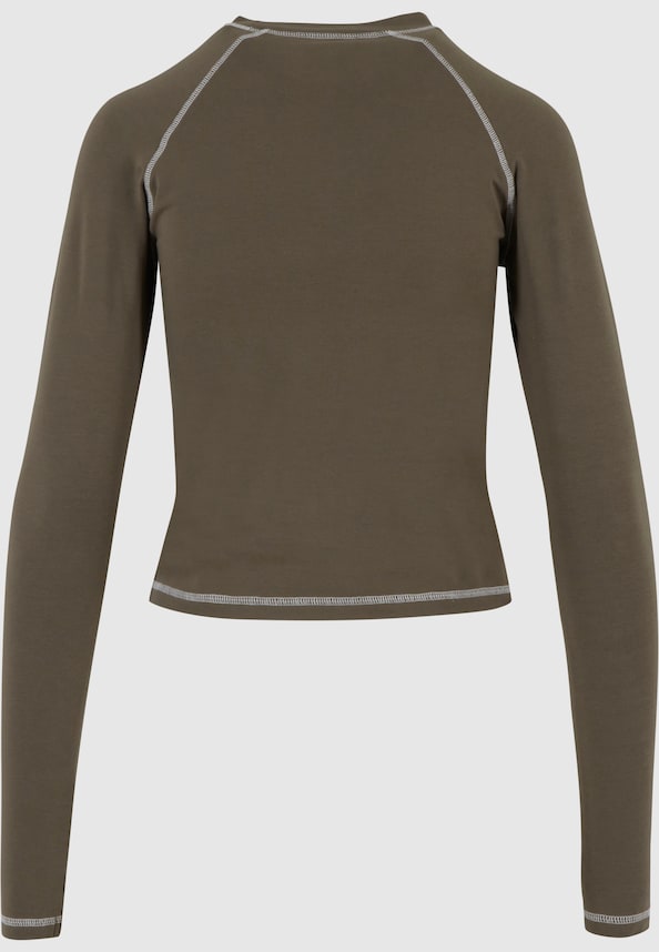 Ladies Contrast Jersey Longsleeve-5