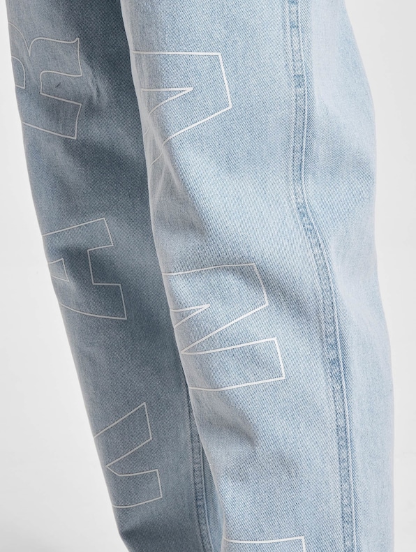 Karl Kani Workwear Logo Print denim Baggy Bleached blue-4