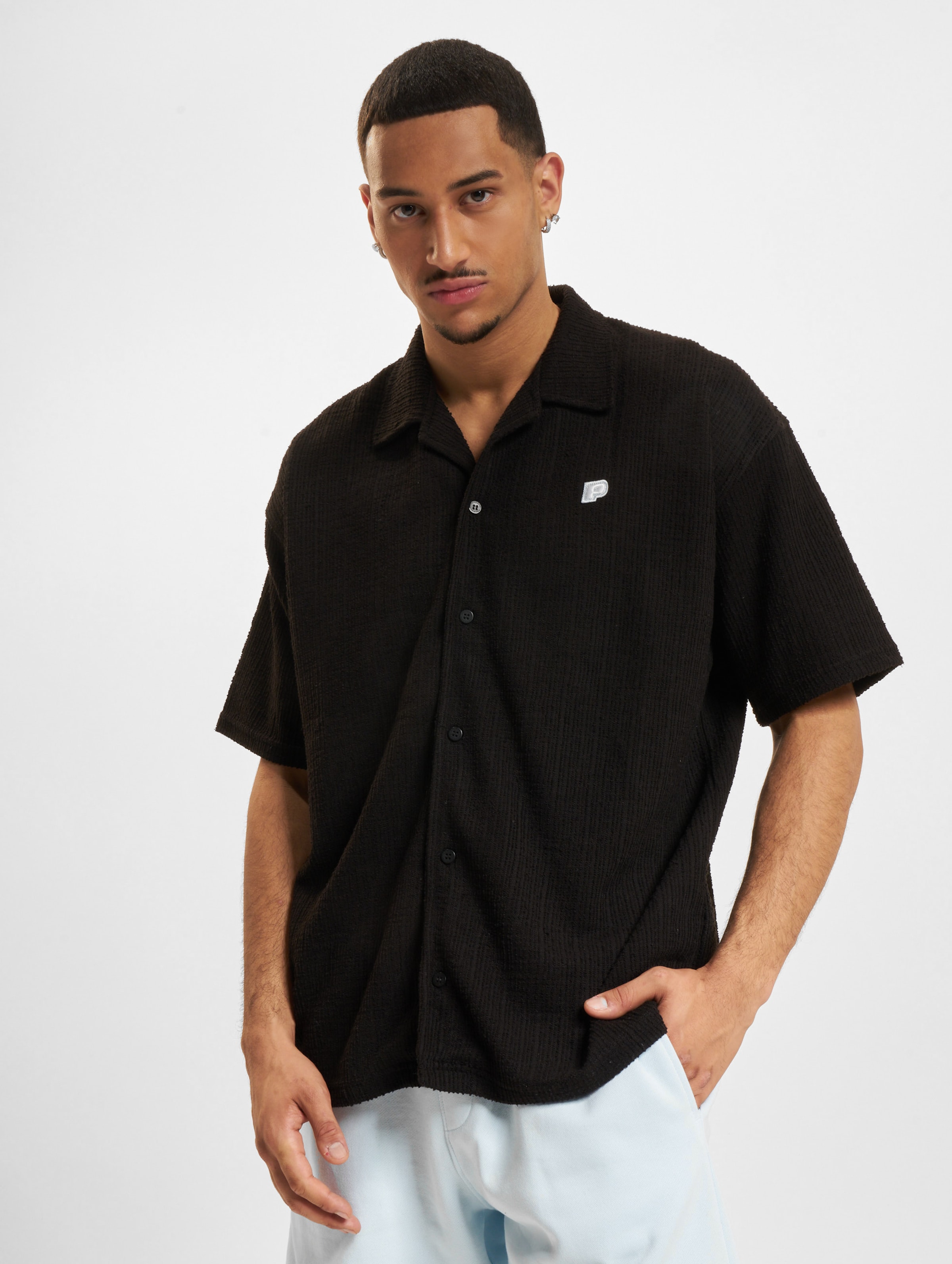 PEGADOR Libco Structured Knit Shirt Männer,Unisex op kleur zwart, Maat L