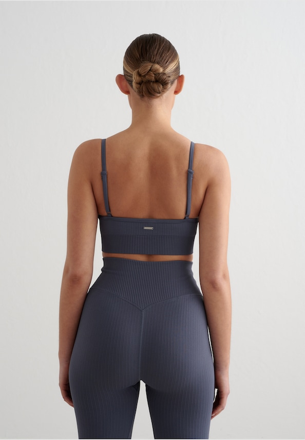 Ribbed Seamless Deep Cut Bra-1