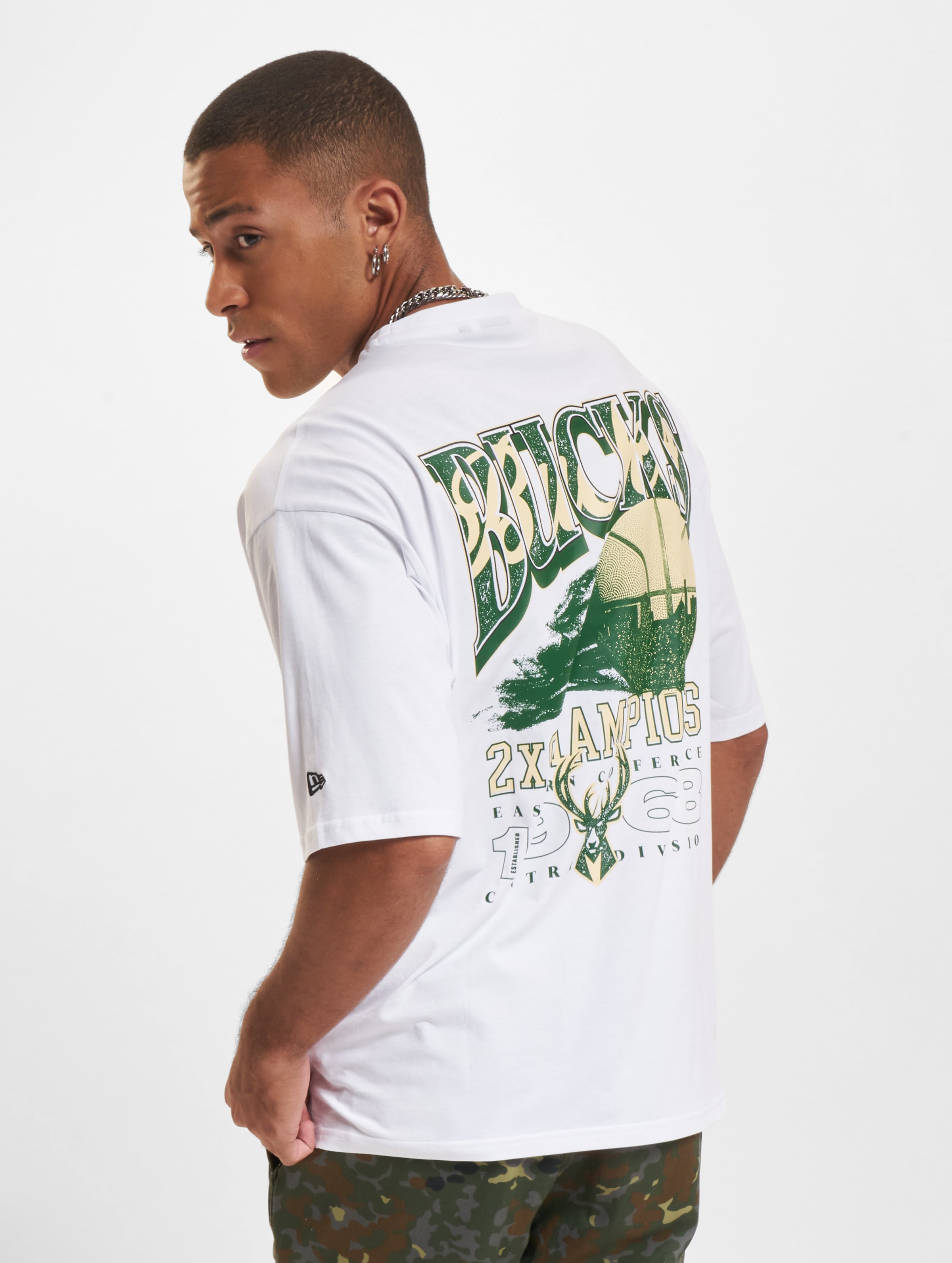 New Era NBA Championship OS MILBUC T-Shirts Männer,Unisex op kleur wit, Maat L