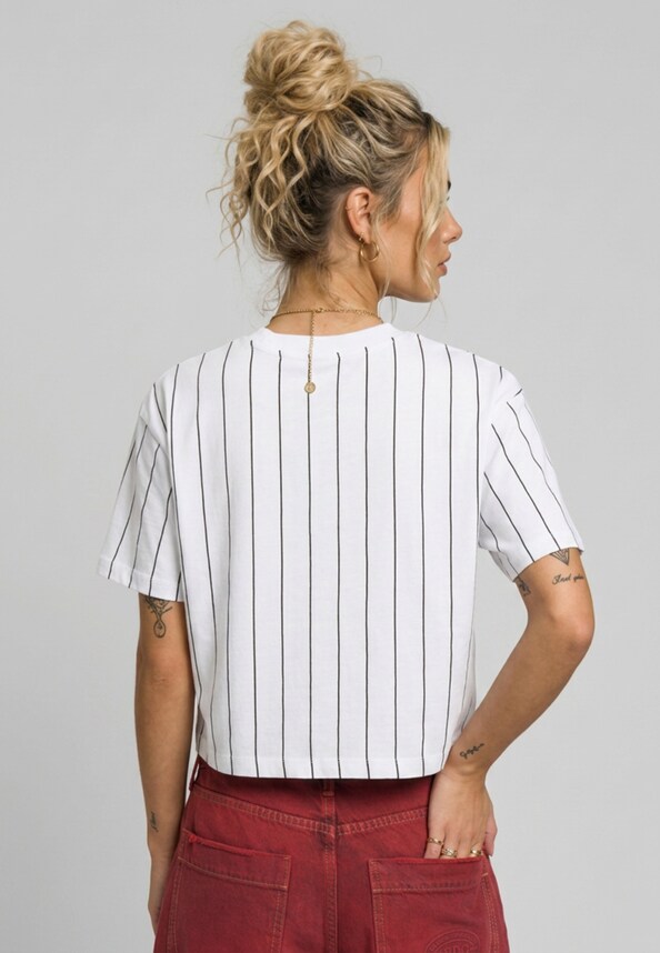 Small Signature Essential Pinstripe Crop -1