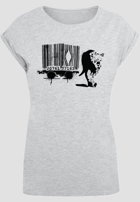 Ladies Brandalised - Barcode Leopard Circle T-Shirt-2