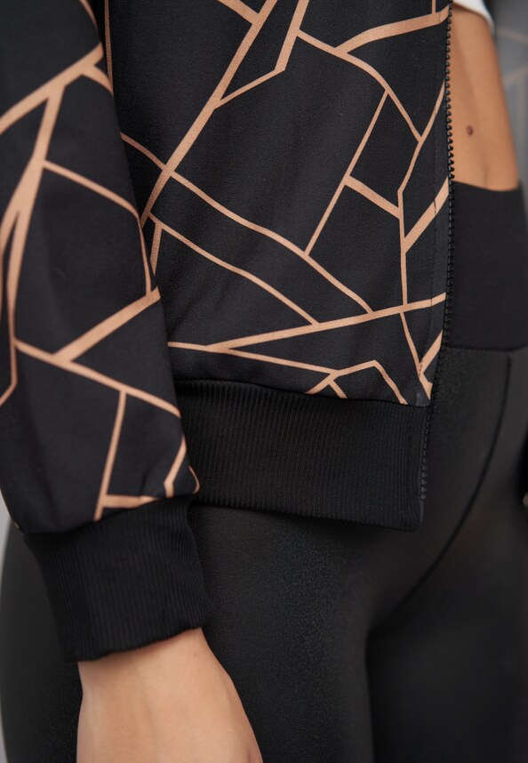 Blouson Bomber-Jacket with zick zack print-5