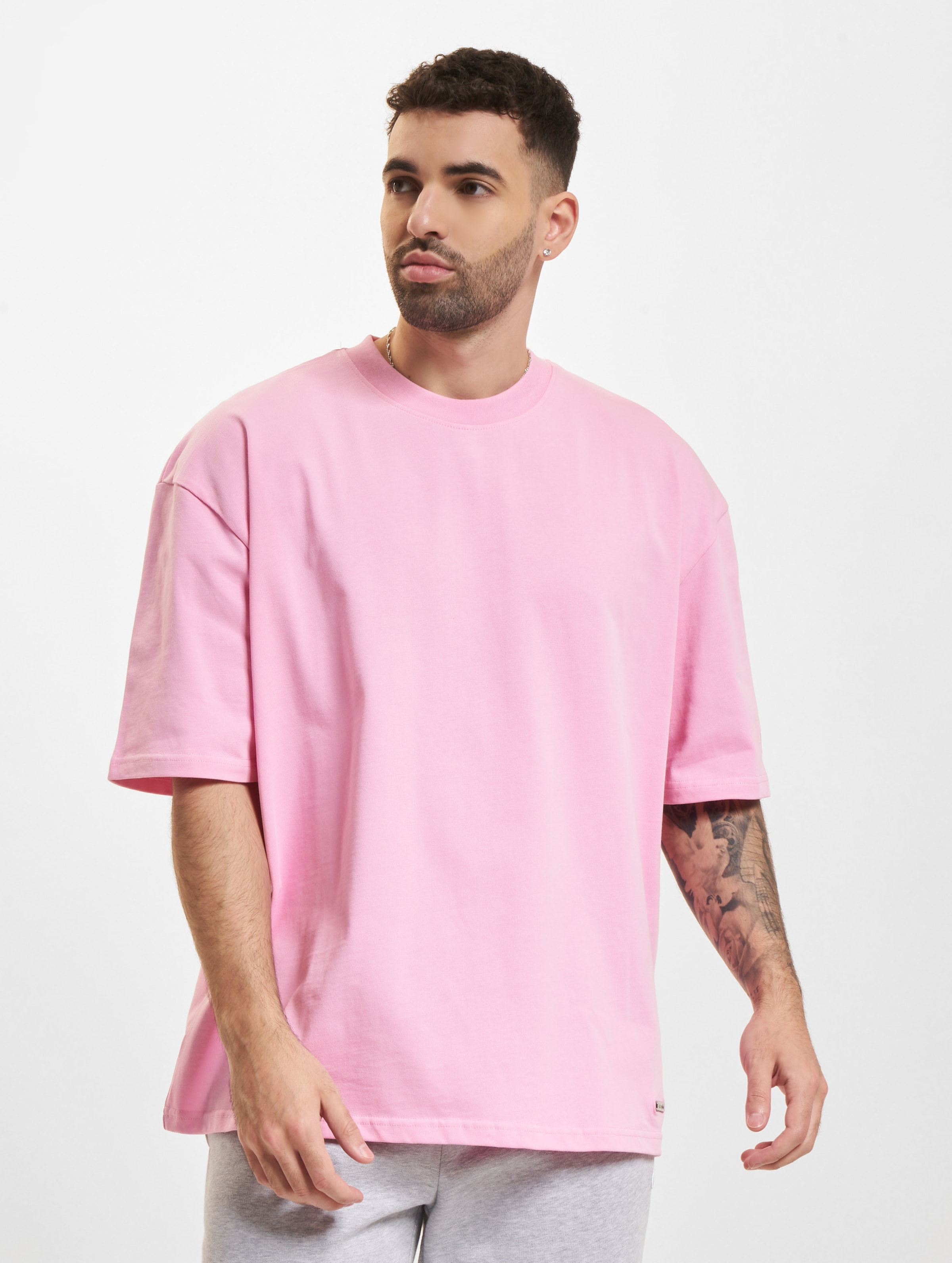 Bazix Republiq Super Heavy Blank T-Shirt Mannen op kleur roze, Maat XL