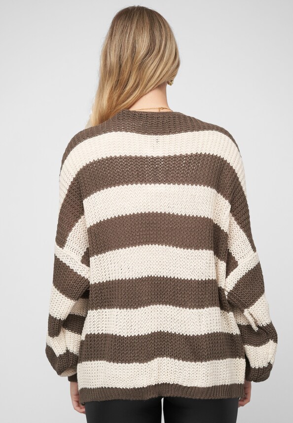 Knit Cardigan with stripes-1