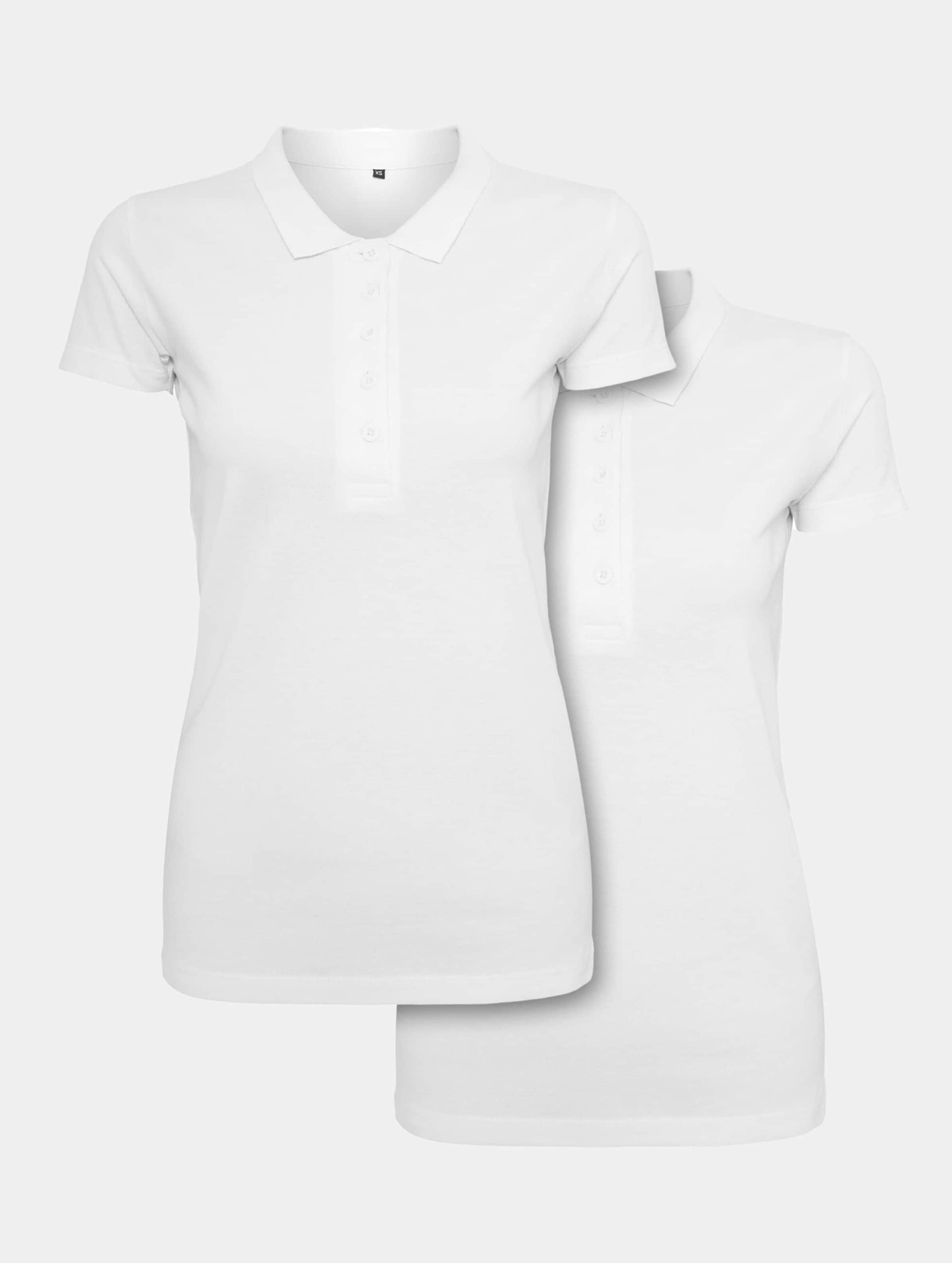Build Your Brand Ladies Polo 2-Pack Vrouwen op kleur wit, Maat S