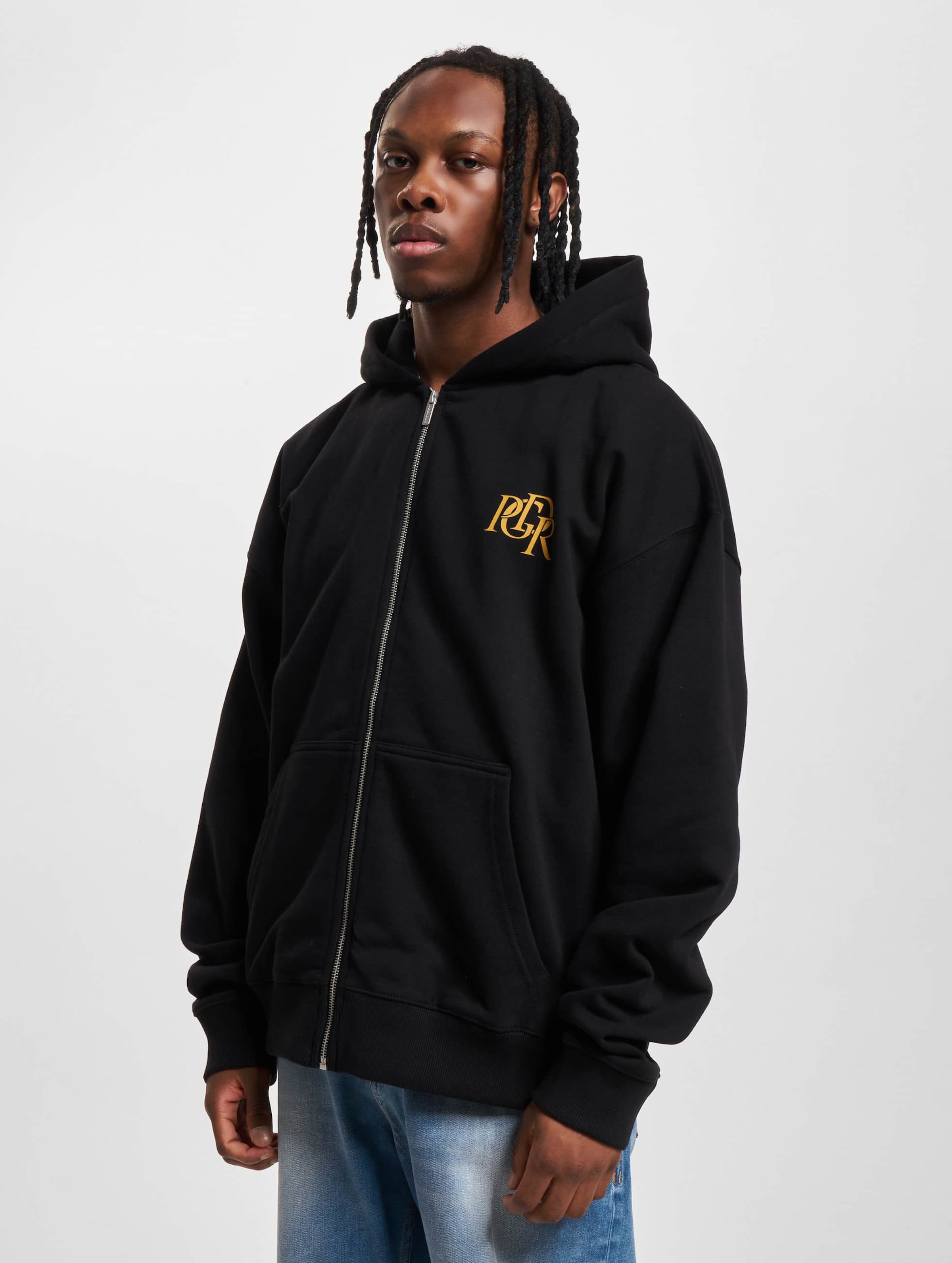 Oversized black store zip hoodie