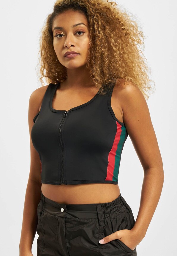 Side Stripe Crop Zip-2