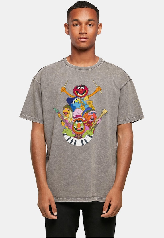 Muppets - Dr. Teeth and The Electric Mayhem Acid Washed Oversized Tee-0