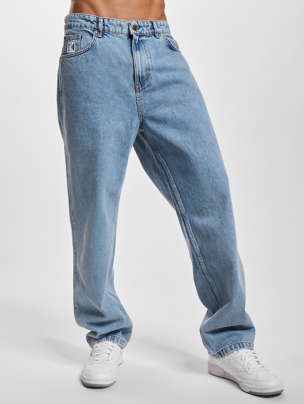 KM-PL051-091-10 KK Small Signature Baggy Five Pocket Denim vintage mid blue-2