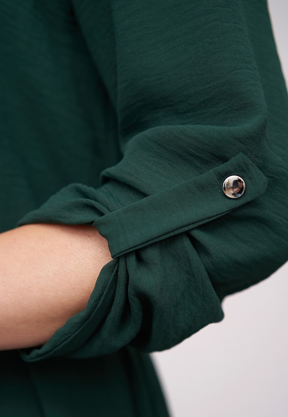 Musselin Dress with turn-up sleeves and belt-5