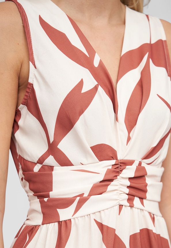 Dress with floral print copper-5