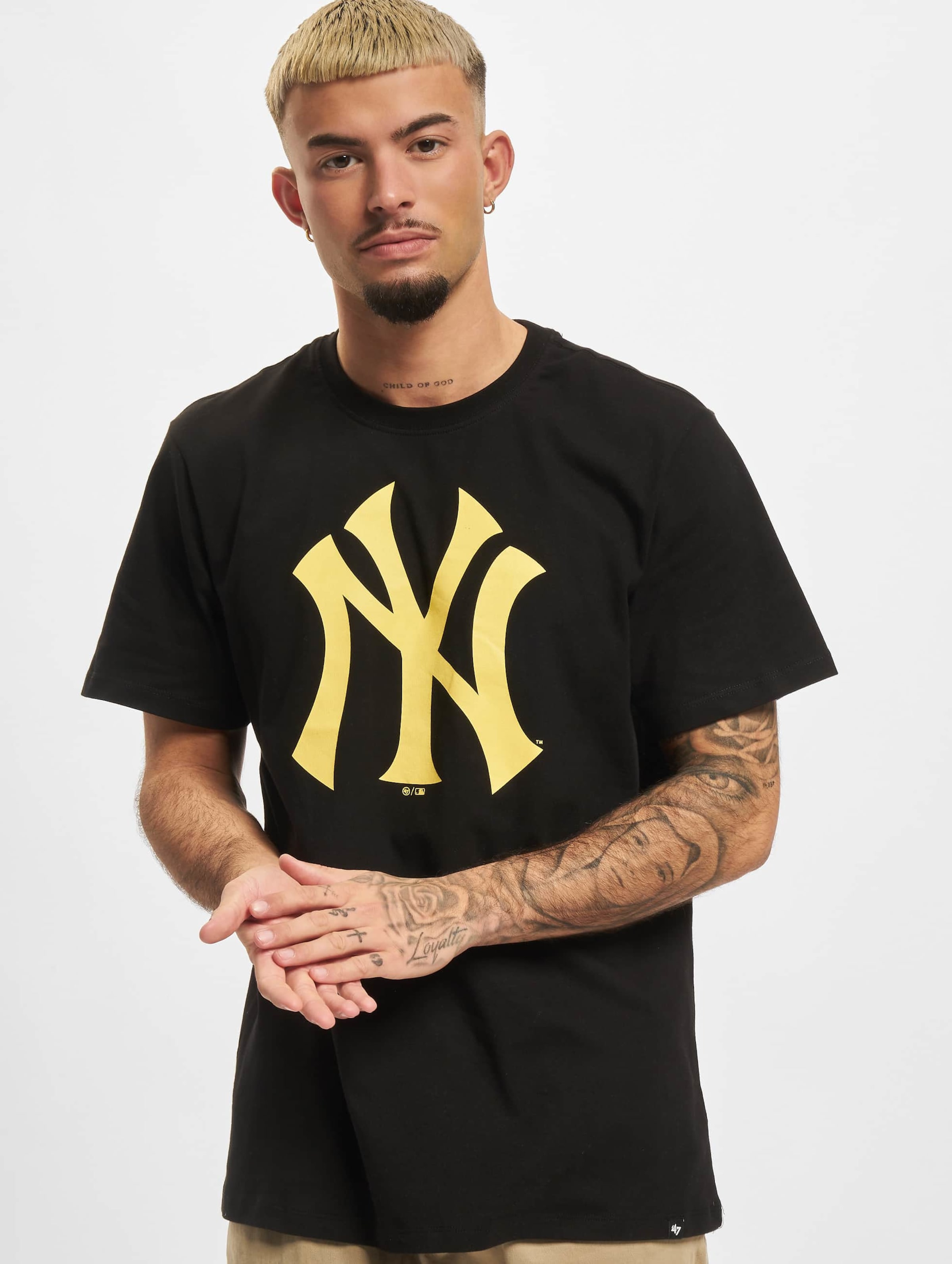 47 MLB New York Yankees Imprint Echo T-Shirt Mannen op kleur zwart, Maat M