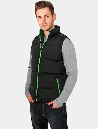 Urban Classics Contrast Bubble Vest Black/Lime Green (S