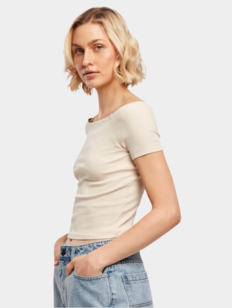 Ladies Off Shoulder Rib