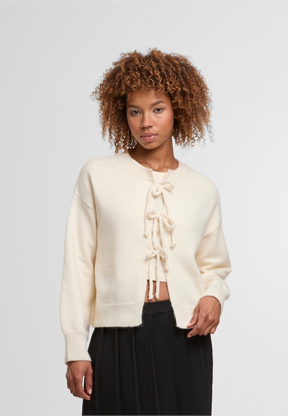 Soft touch knit bow cardigan-0