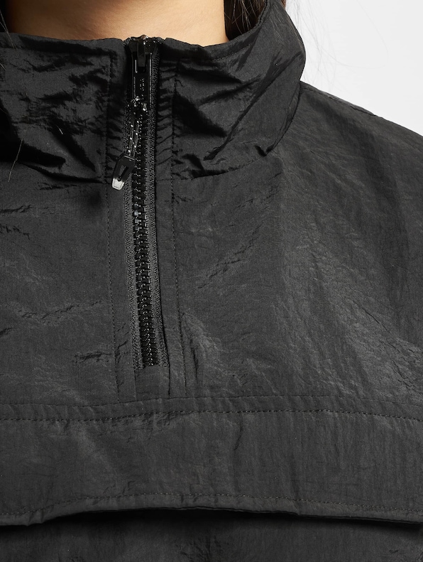 Cropped Crinkle Nylon Pull Over -3