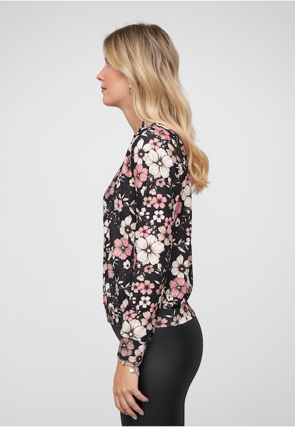Blouson with All-Over Flower Print-2