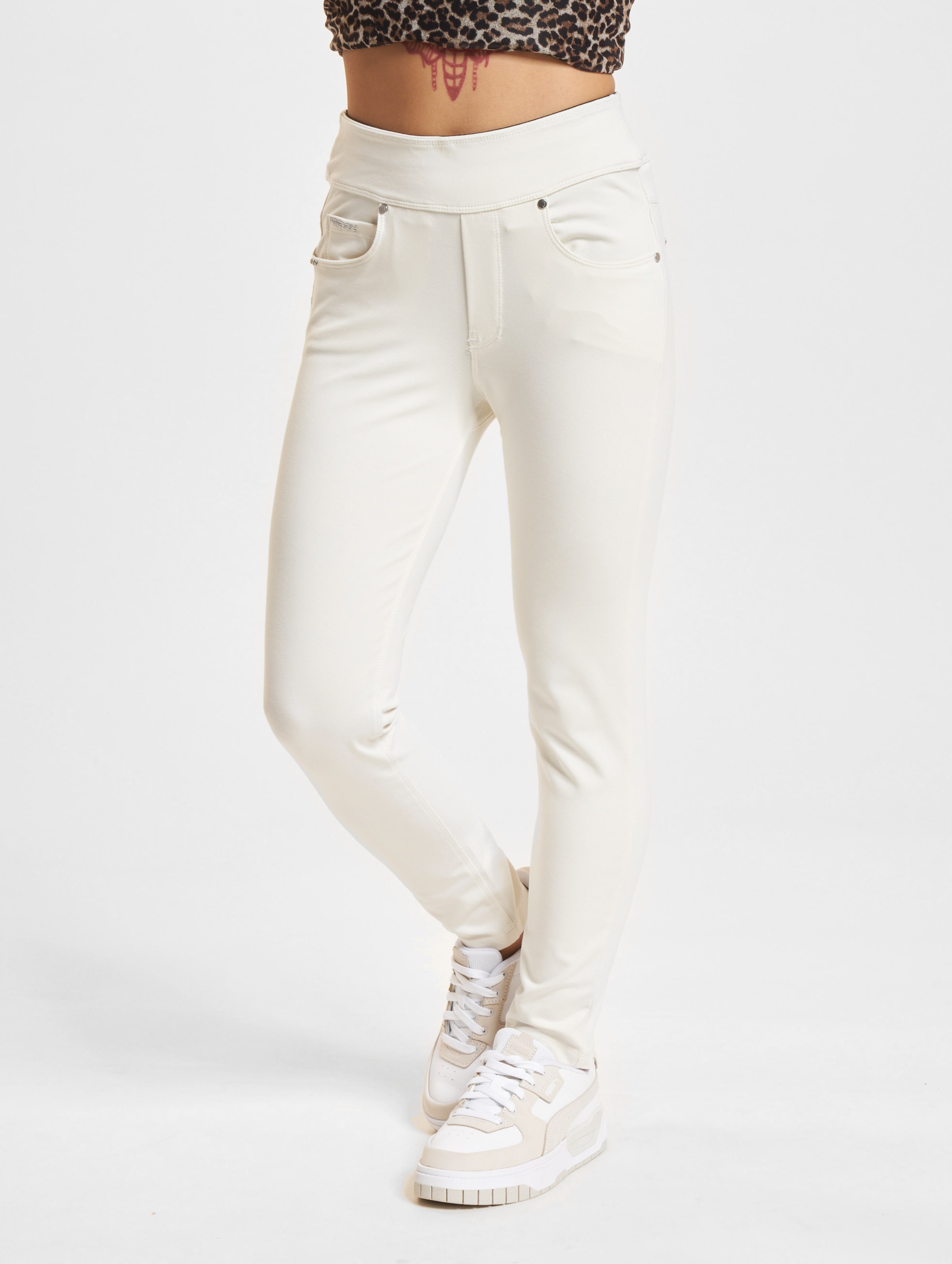 Freddy Medium Waist Bio Jersey Super Skinny Fit Jeans Frauen,Unisex op kleur beige, Maat S