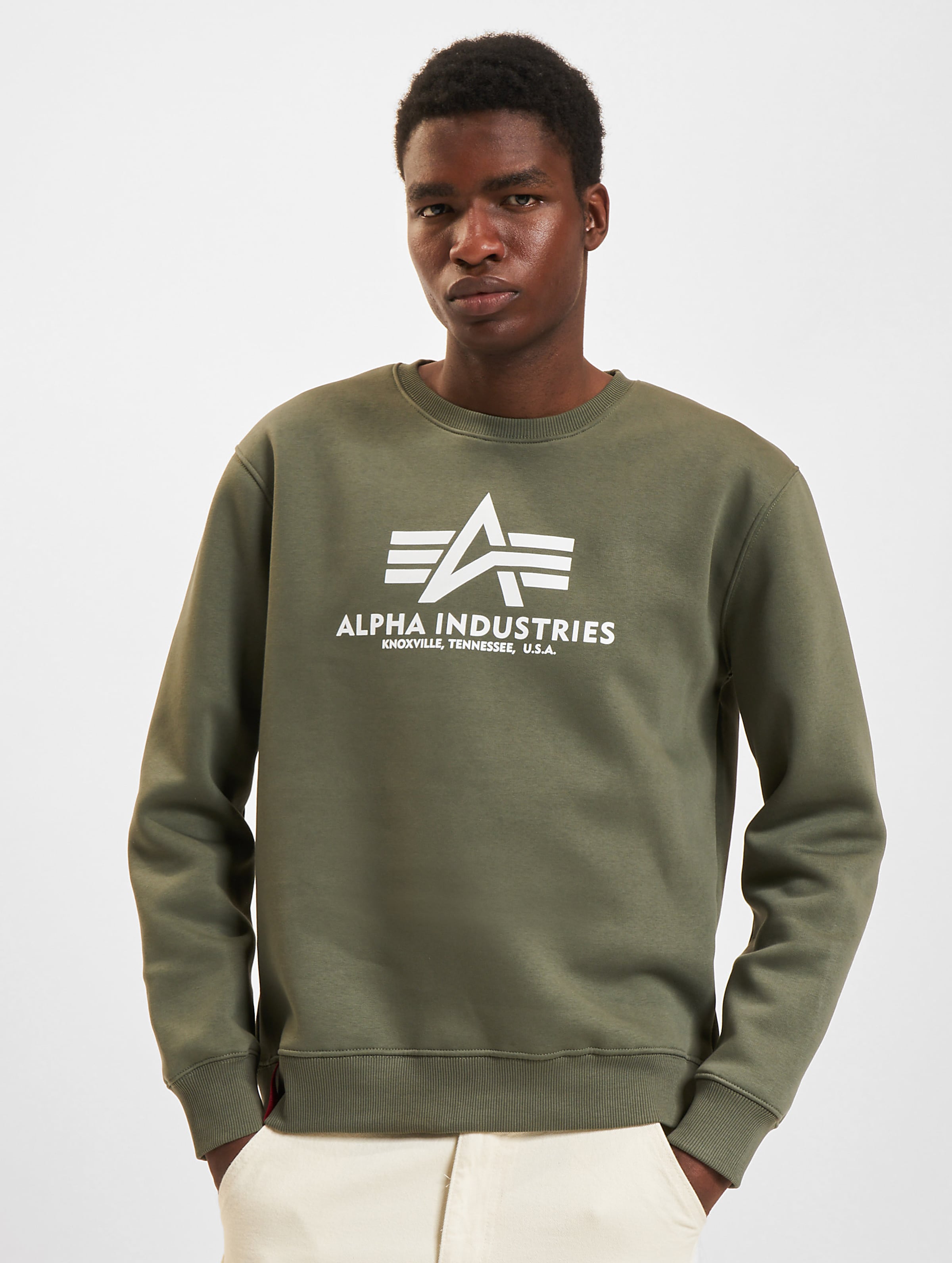 Alpha Industries Basic Pullover Männer,Unisex op kleur olijf, Maat M