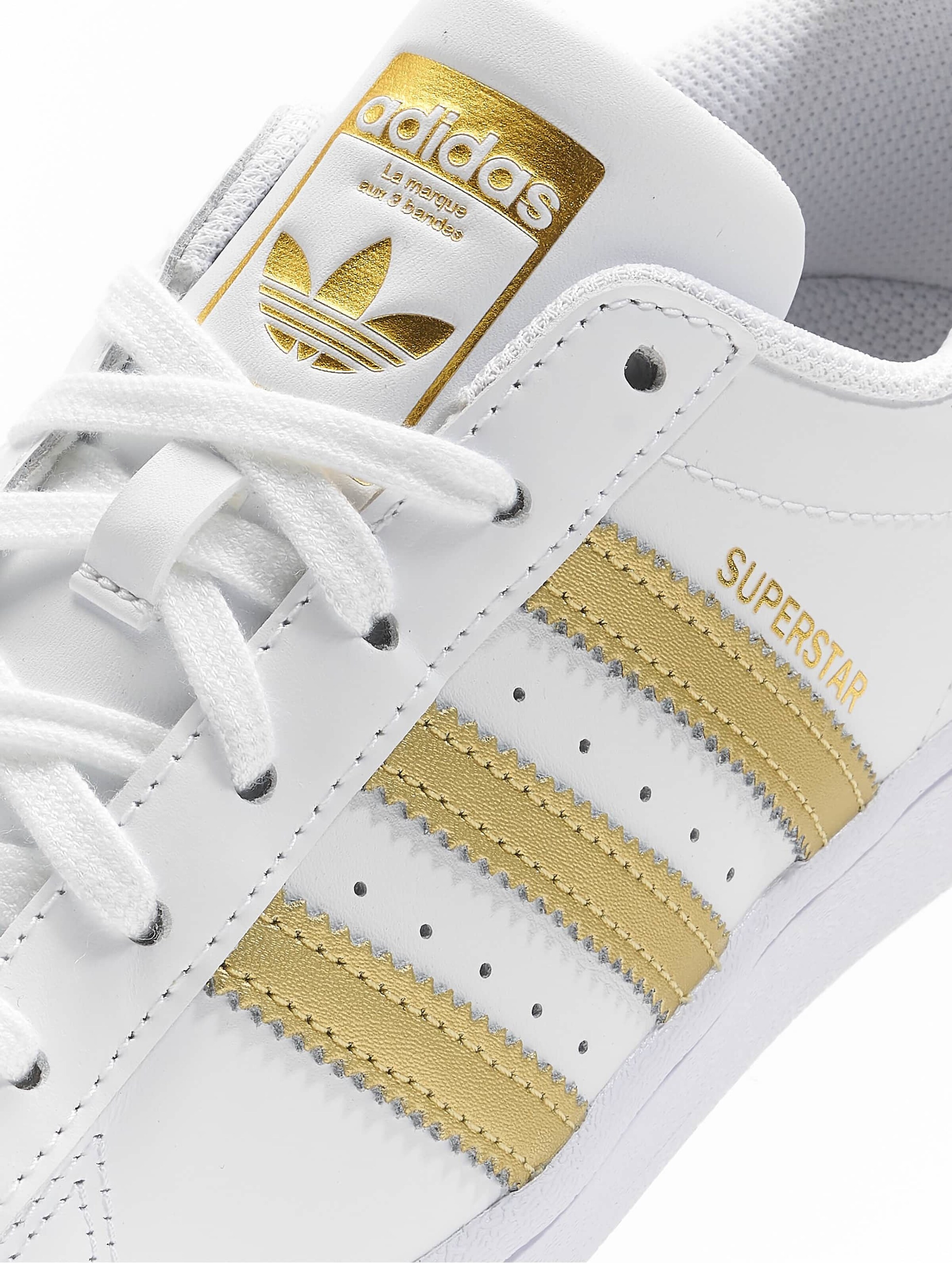 Adidas white and gold hotsell superstar shoes