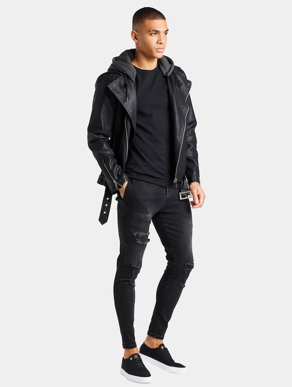 Pu Hooded Biker-6