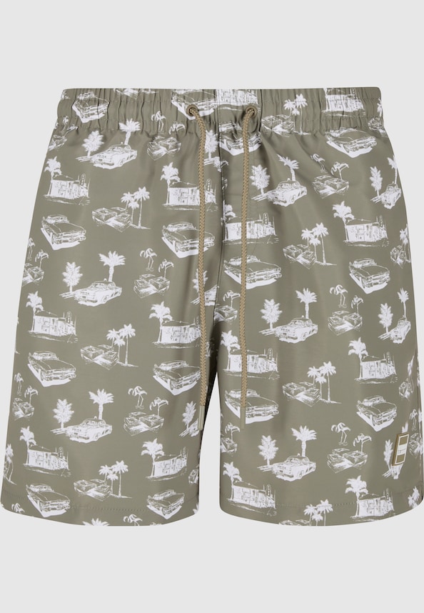 Pattern Swim Shorts-3