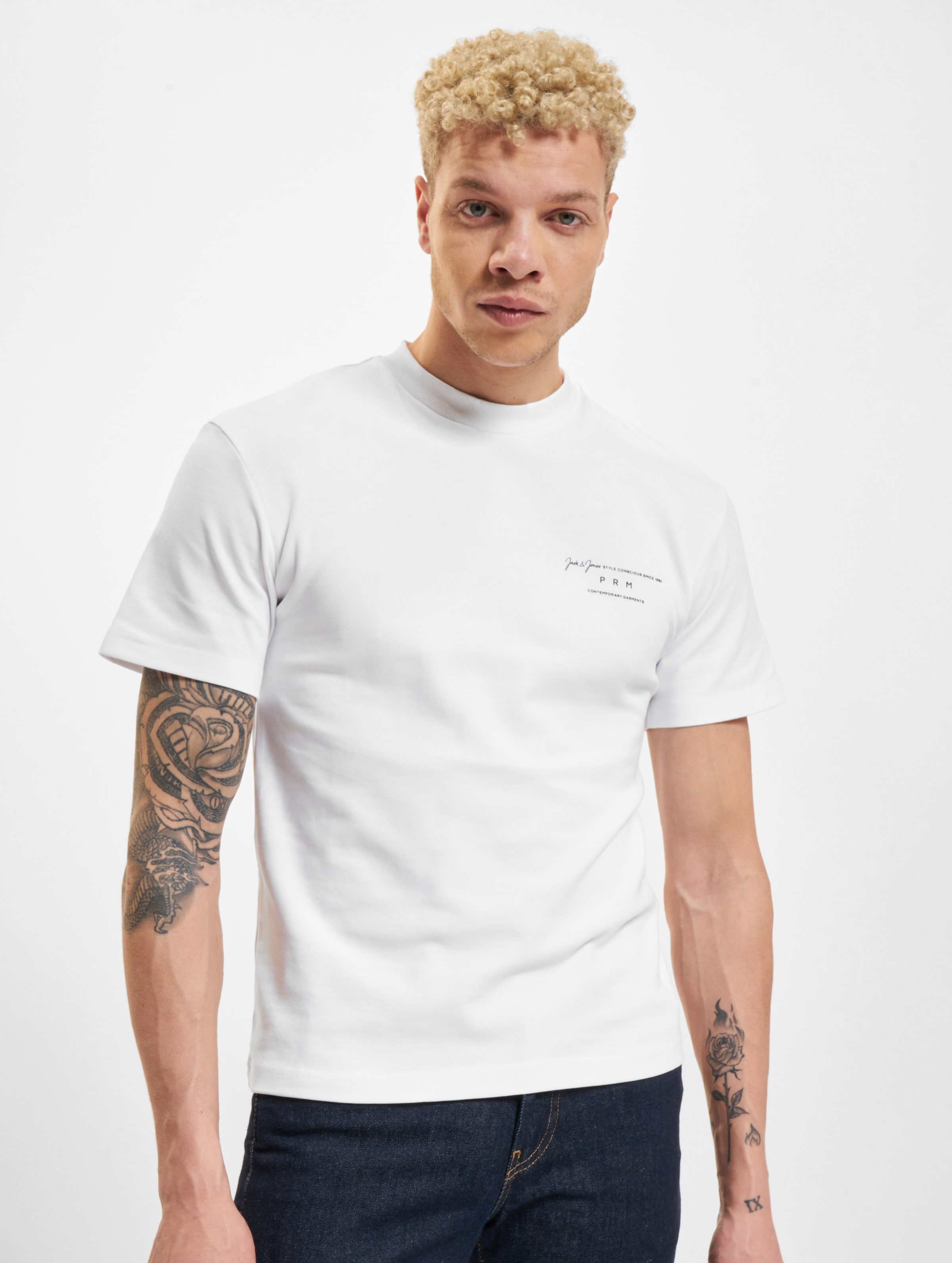 Jack & Jones La Sanchez Branding Crew Neck T-Shirts Männer,Unisex op kleur wit, Maat XS