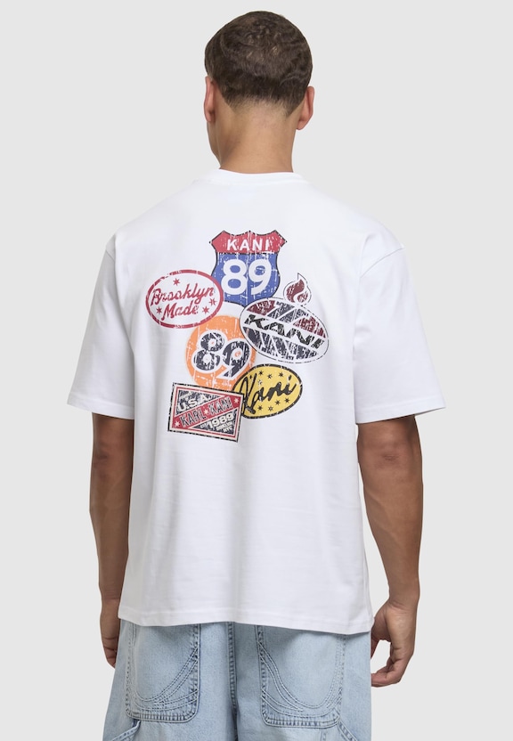 Retro Patch Print T-Shirt-1