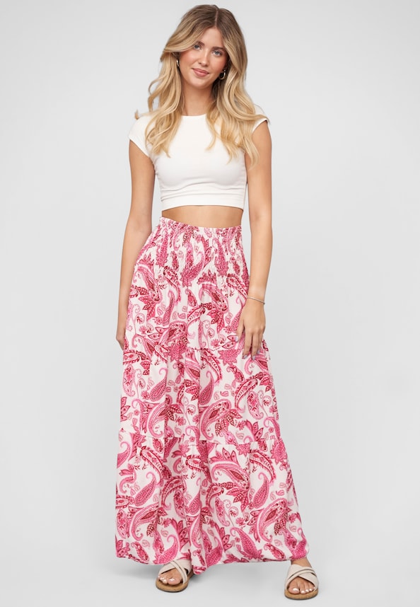 Maxi Skirt with paisley print-4