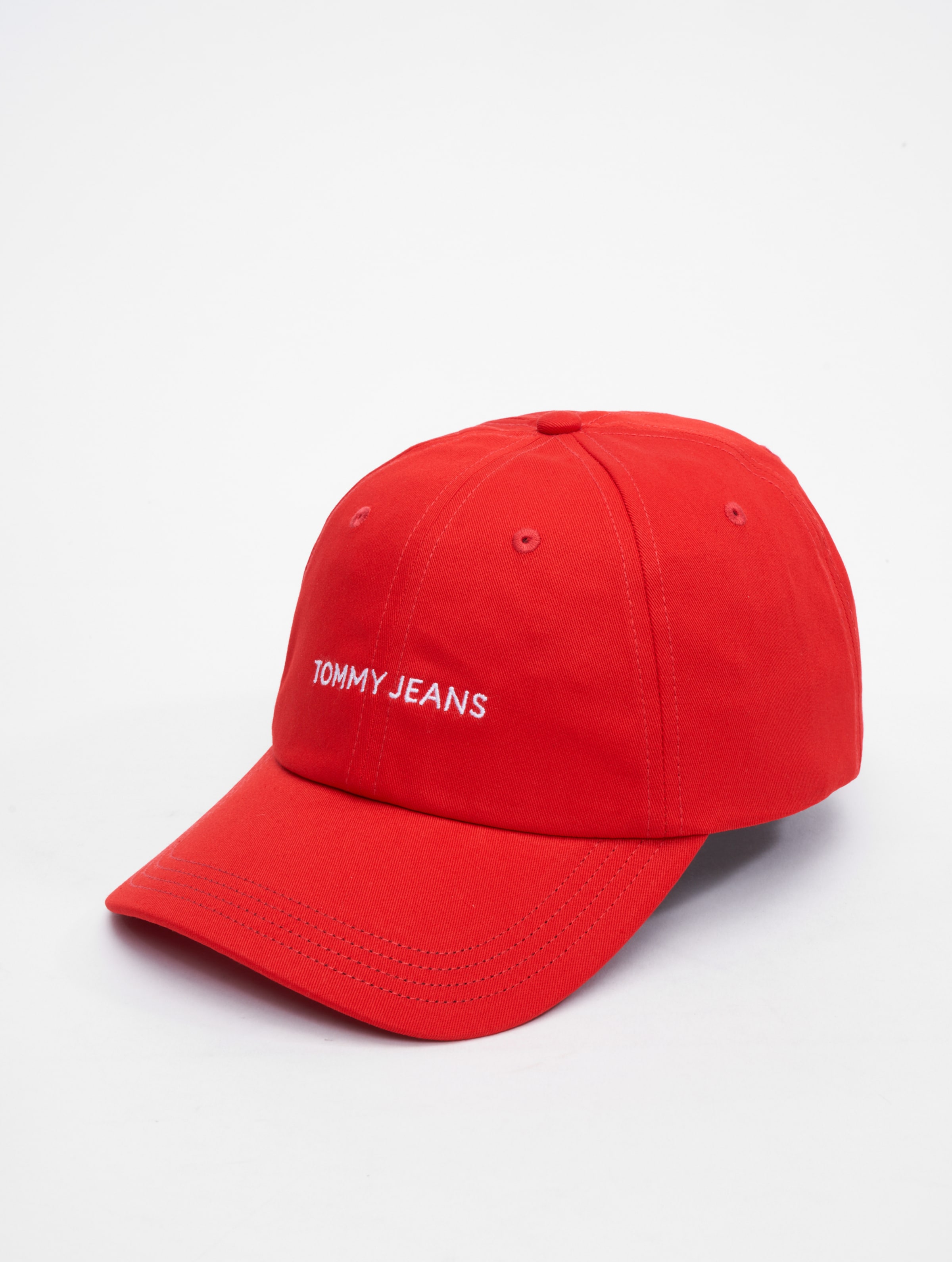 Tommy Jeans Linear Logo Snapback Caps Mannen op kleur rood, Maat ADJUSTABLE