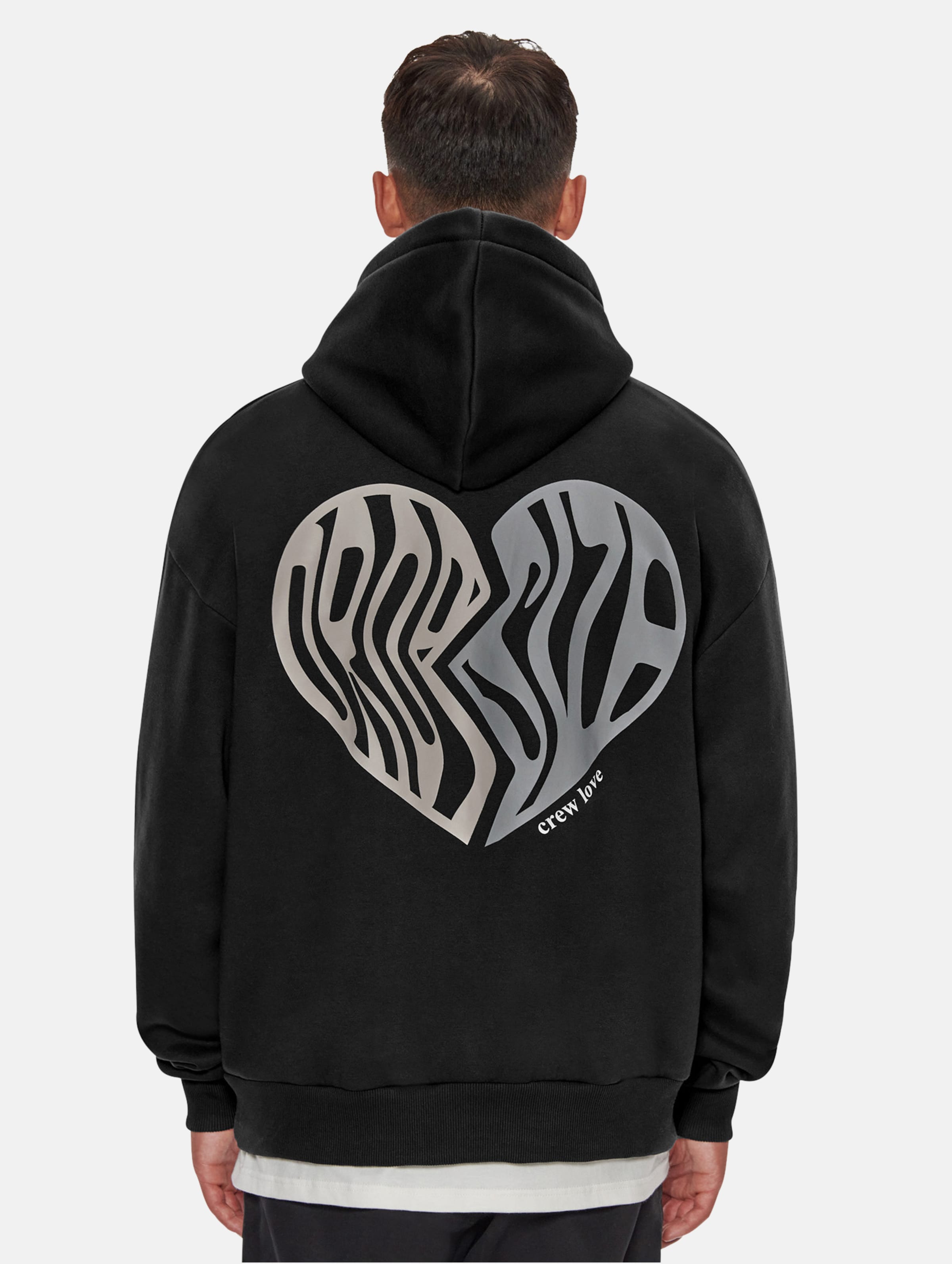 Dropsize Heavy Oversize Broken Heart Hoodie op kleur zwart, Maat XS