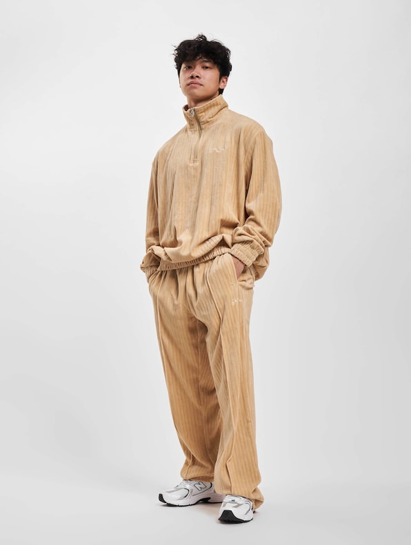 Sean John Script Logo Striped Velours Trackjacket-5