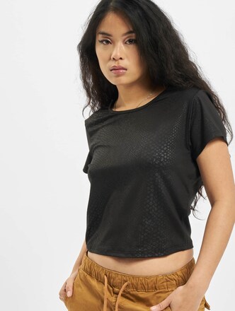 Ladies Stretch Pattern Cropped Tee