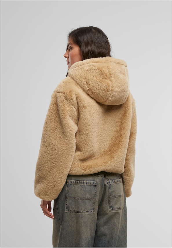 Ladies Full Zip Faux Fur Hoodie-1