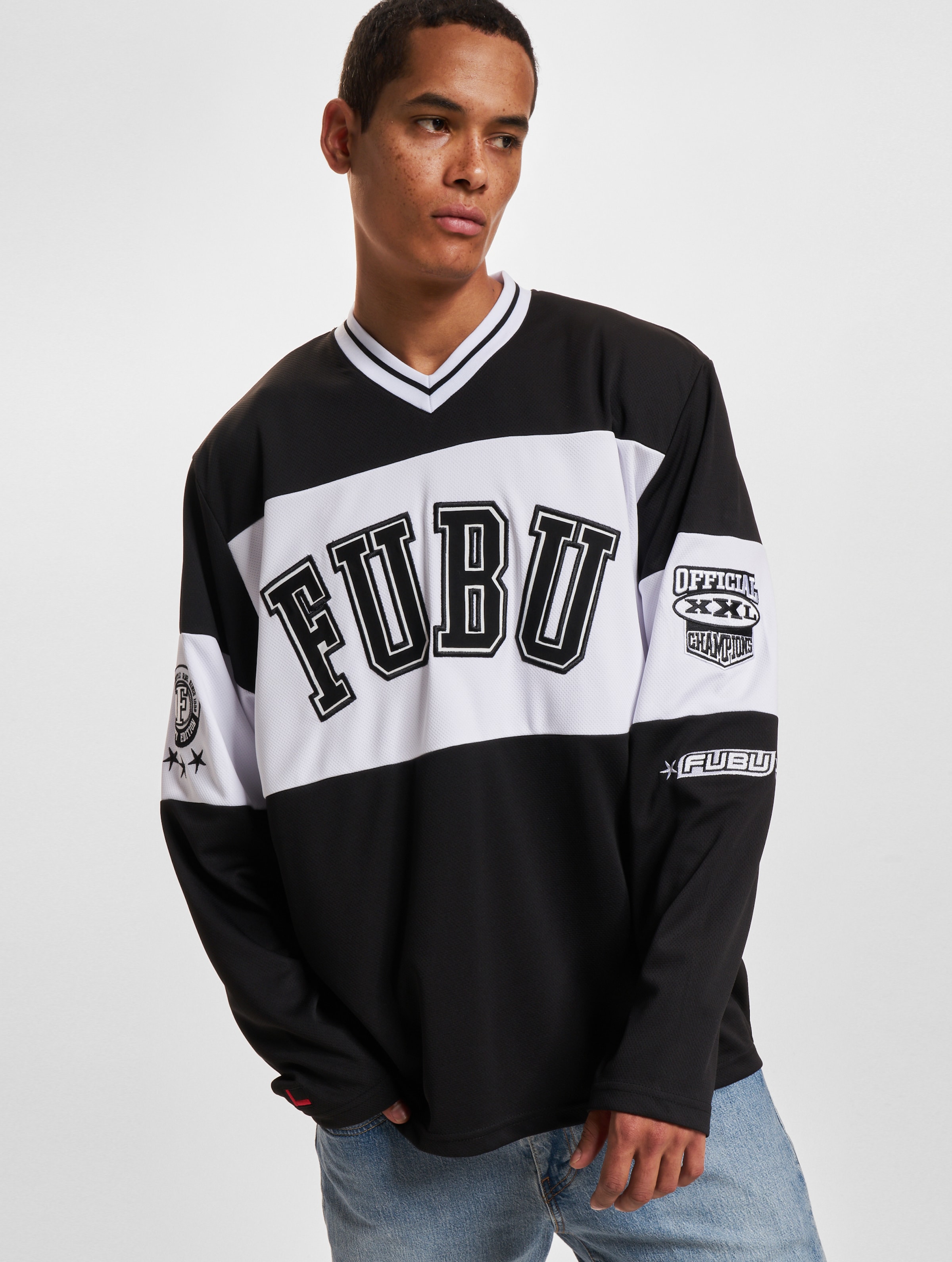 Fubu FUBU College Block Mesh LS Mannen op kleur zwart, Maat XXL