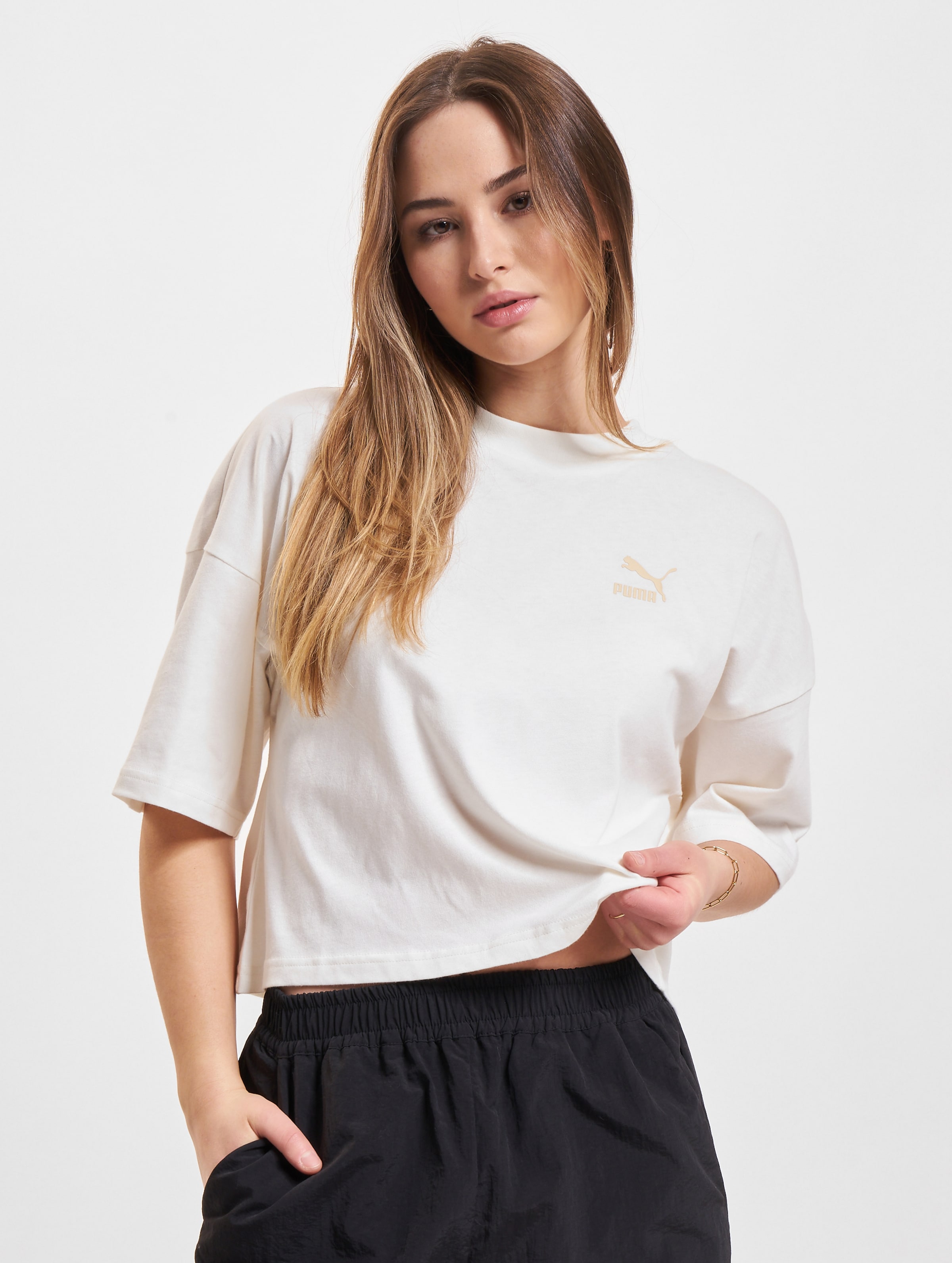 Puma Classics Oversized Tee T-Shirts Vrouwen op kleur wit, Maat S