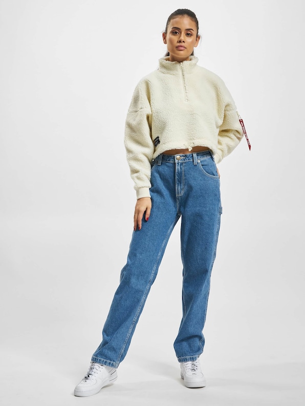 Teddy Oversized Cropped Half Zip-7