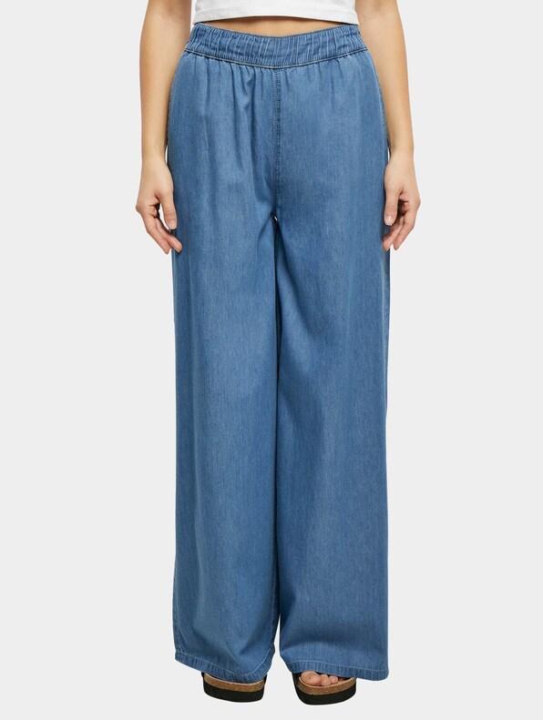 Ladies Light Denim Wide Leg Loose Fit-0