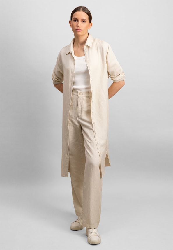 DRESS 3/4 SLEEVE LINEN MIX-1