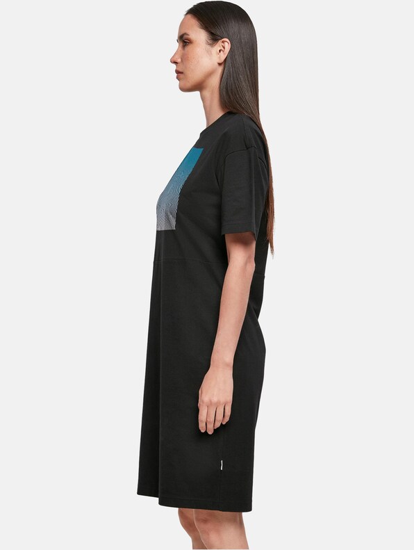 Ladies Summer - Wavy Pattern Oversized Slit Dress-2