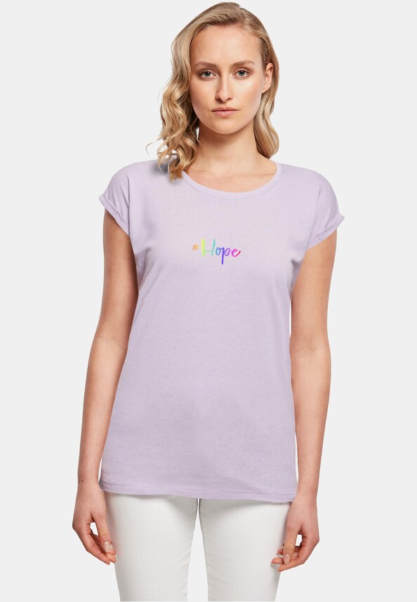 Ladies Hope Rainbow Extended Shoulder Tee-0